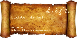 Lichter Ábel névjegykártya
